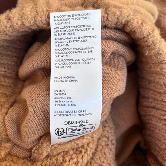 NWT Free People Cable Knit Ramsey Joggers Cozy Caramel Size XS - Picture 10 of 10